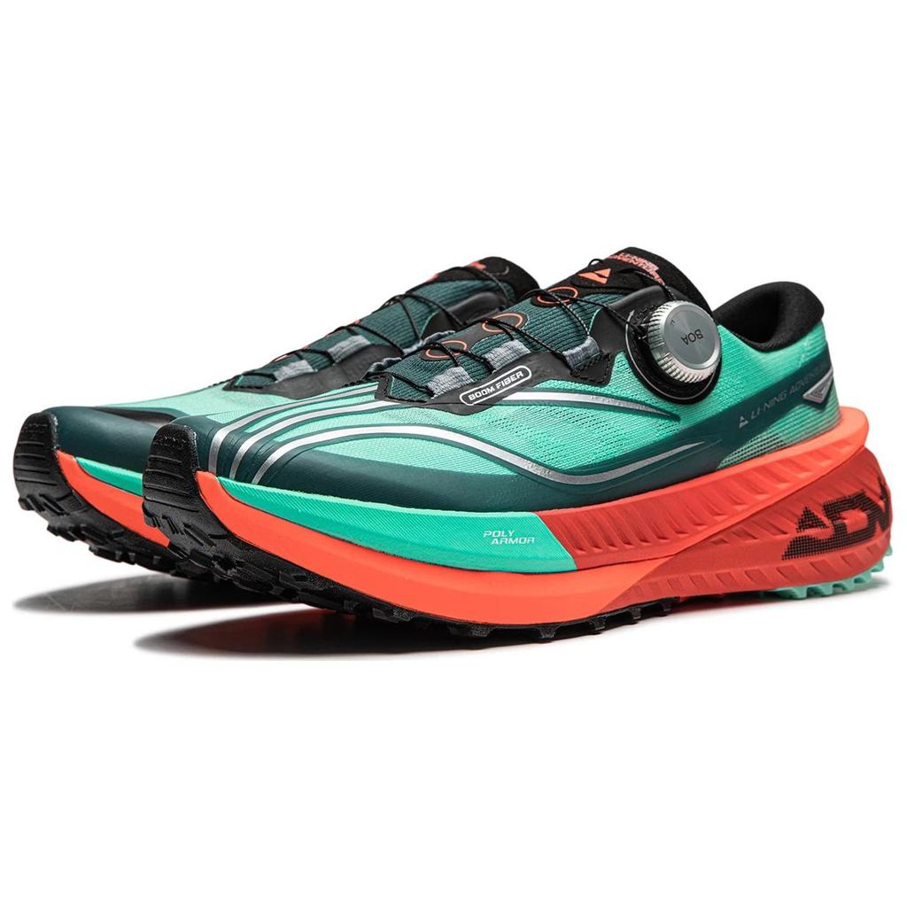Li Ning Lu Pro Comfortable Versatile Shock Absorbing Non-Slip Low-Top Running Shoes Men sneaker Black Green Orange ARNU001-8