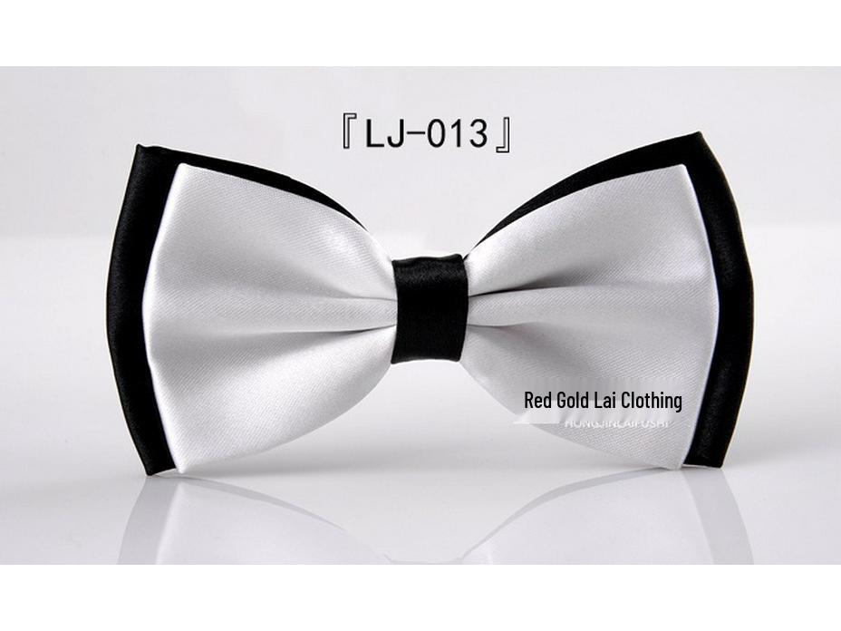 Men's Korean Style Color Block Bow Tie - Custom Business Casual & Formal Fashion Accessory