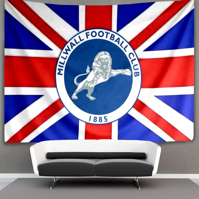 Millwall Fc Crest DesignPrinted Tapestry, Fabric Tapestry Wall Hanging Decoration for Bedroom, Living Room, Dorm Room Home Party Fan Gifts