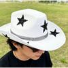 Sparkling Rhinestones Star Cowhand Hat For Women Men Unisex Outdoor Music Festival Sun Hat Cosplay Party Headpiece