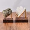 New Wooden Crystal Ball Base Metal Arm Agate Stones Sphere Display Stand Craft Photography Props Minerals Relics Rocks Support
