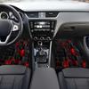 Applicable To All Car Models, 4pcs Red 3D Square Pattern Car Carpet, Four Seasons Car Carpet, with Non-Slip Base, Easy To Clean