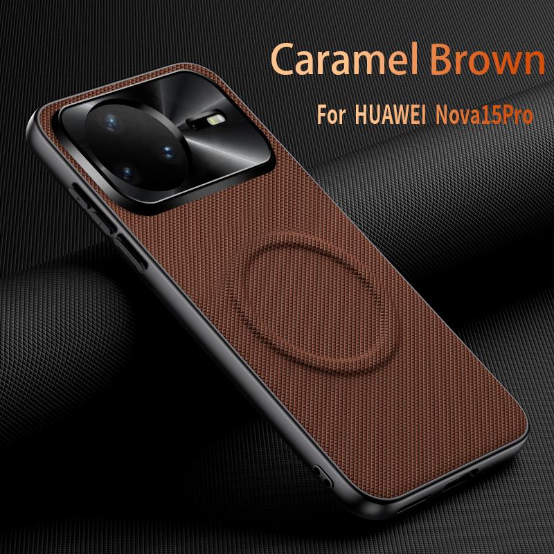For Huawei Nova 15 Ultra Fabric Leather Lens Protection Case For Nova 15 Pro 14 Ultra 13 Pro For Magsafe Wireless Charging Cover