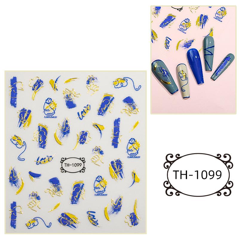 Hot Stamping Nail Stickers, Waterproof, Laser Design, DIY Nail Stickers, Nail Decoration, Nail Stickers, Party Decoration
