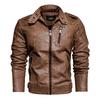 An original autumn and winter men's leather jacket PU jacket men's jacket fashion stand-up collar locomotive trendy brand European and American style