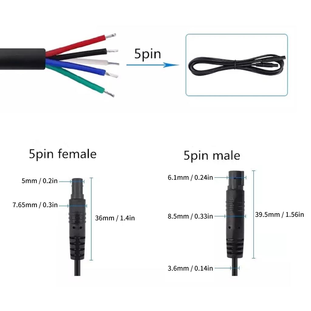 8.2ft 5Pin Rearview Camera Extension Cable Male To Female Universal Car Rear View Line Rearview Camera Wire Backup Camera Line