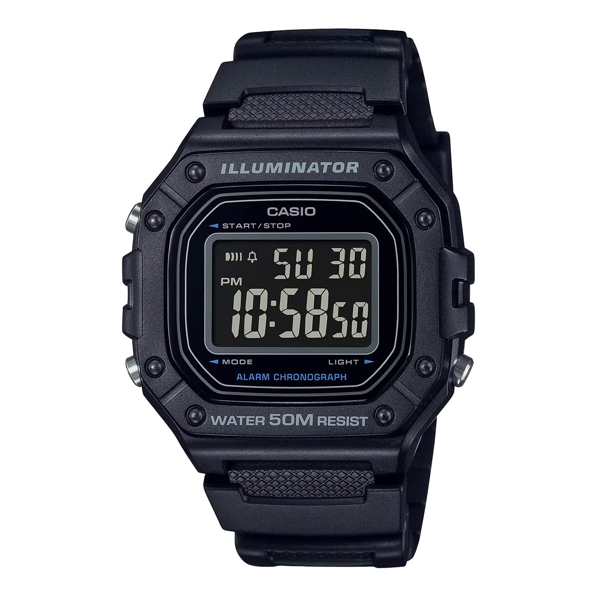 

CASIO Casio Square Digital All Black Watch Kids Middle School High School Students Thin Lightweight Waterproof W-218H-1B Men s Women s [Product]