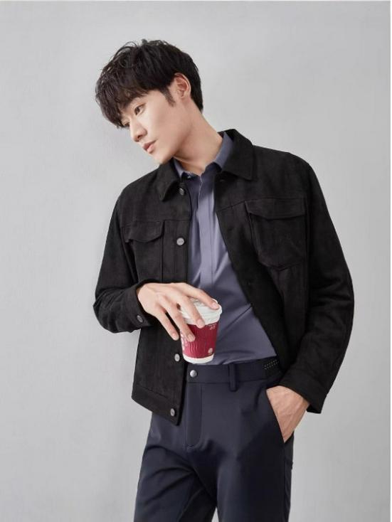 Veste pour homme en suède et velours style britannique, Automne/Hiver, Décontractée et élégante, Toucher haut de gamme, Coupe-vent à revers, Veste de coach