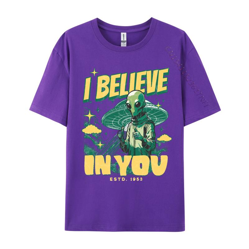 High Quality 3D Printing Tshirts Alien I Believe in You Tshirts 100 Cotton Tops Tees for Men Tops T Shirt
