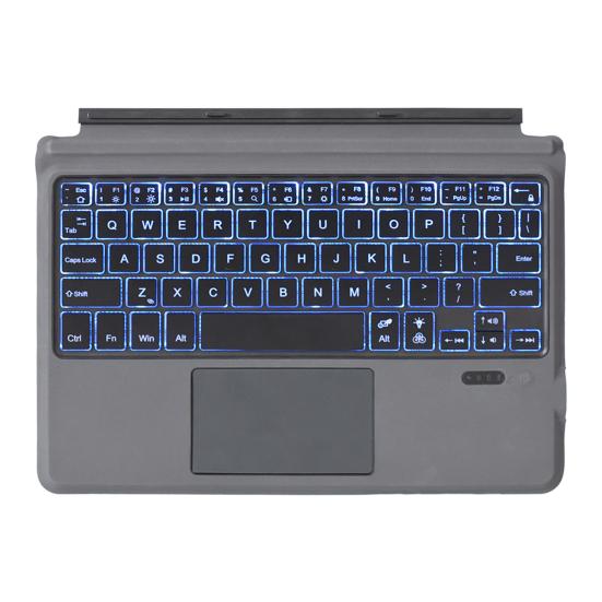 Tablet Keyboard & Protective Case Black Wireless Bluetooth-compatible Keyboard with Colorful Backlight Plastic Tablet Protector for Microsoft Surface
