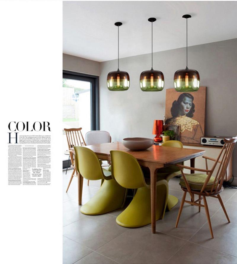 Moderní severské umění barevné závěsné skleněné závěsné lampy svítidla E27 LED pro kuchyňskou restauraci