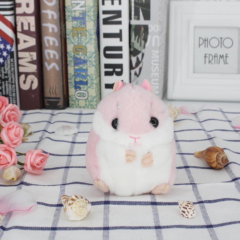 Cute Japanese Hamster Plush Keychain Doll - Small Pendant Backpack Ornament
