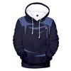 Moderner Kapuzenpullover mit Motivdruck, Gebogener Streifen Cosplay-Stil Kunst Vollgrafik Lockerer Pullover, Ideal für Treffen von Animationsfans