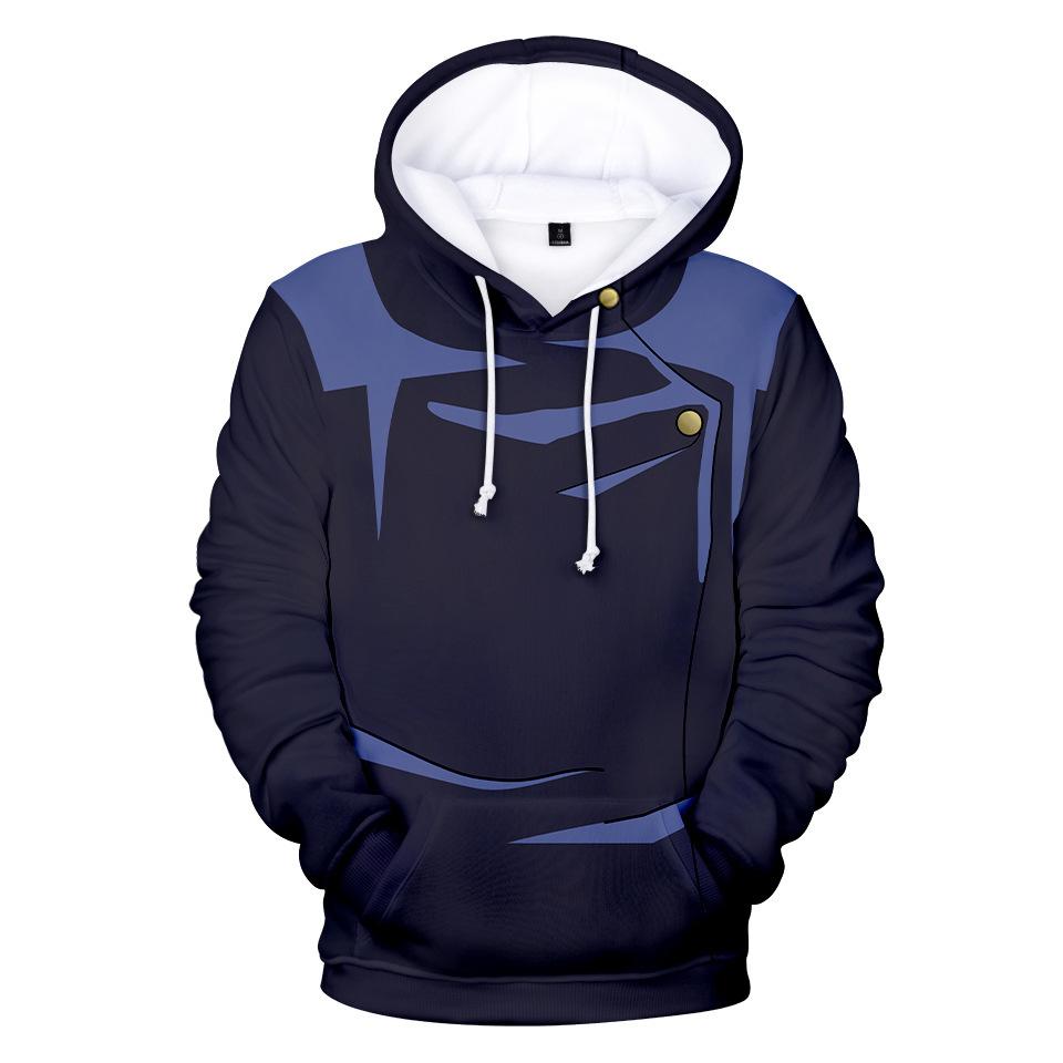 Moderner Kapuzenpullover mit Motivdruck, Gebogener Streifen Cosplay-Stil Kunst Vollgrafik Lockerer Pullover, Ideal für Treffen von Animationsfans