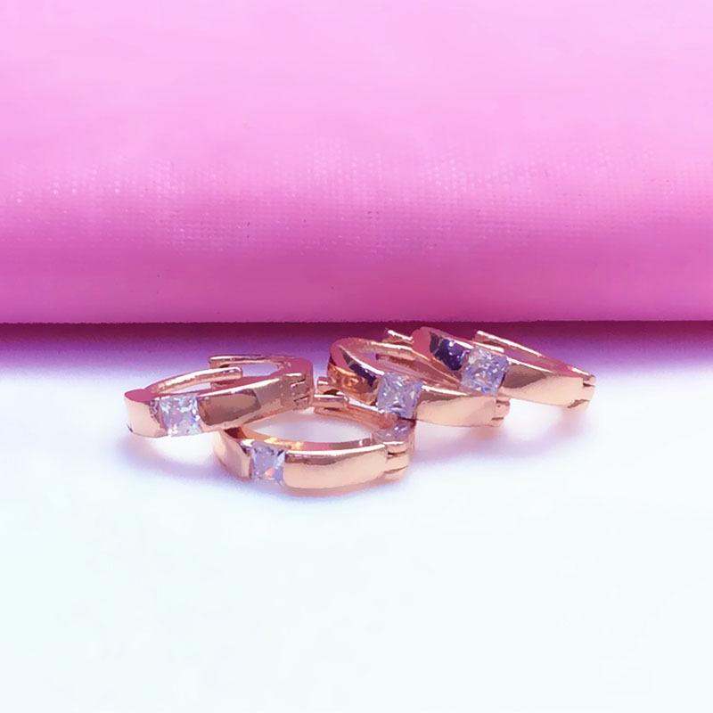 Exquisite Russian Purple Gold Single Zircon Earbone Buckle, Simple And Exquisite Rose Gold-Plated Diamond-Set Single-Row Earrings For Women
