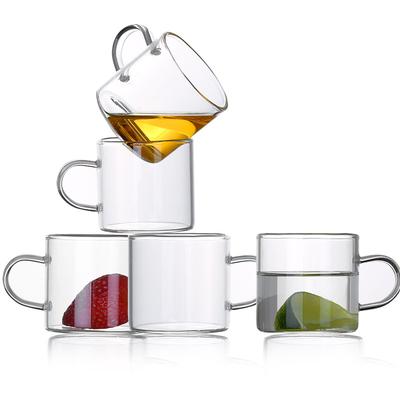 Glass Thickened High Temperature Resistant Teacup with Handle Water Cup Household High Value Gift Cup Tea Cup