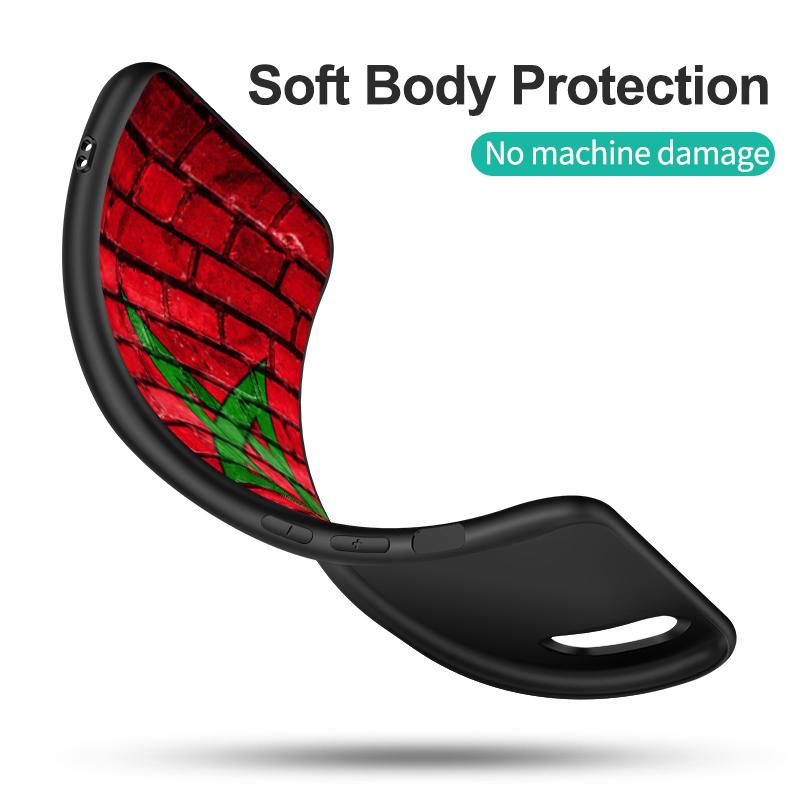 Czarne etui tpu do Samsunga Galaxy S22 S20 S21 FE PLUS ultra+S10 E lite tylna obudowa flaga Maroka Maroka