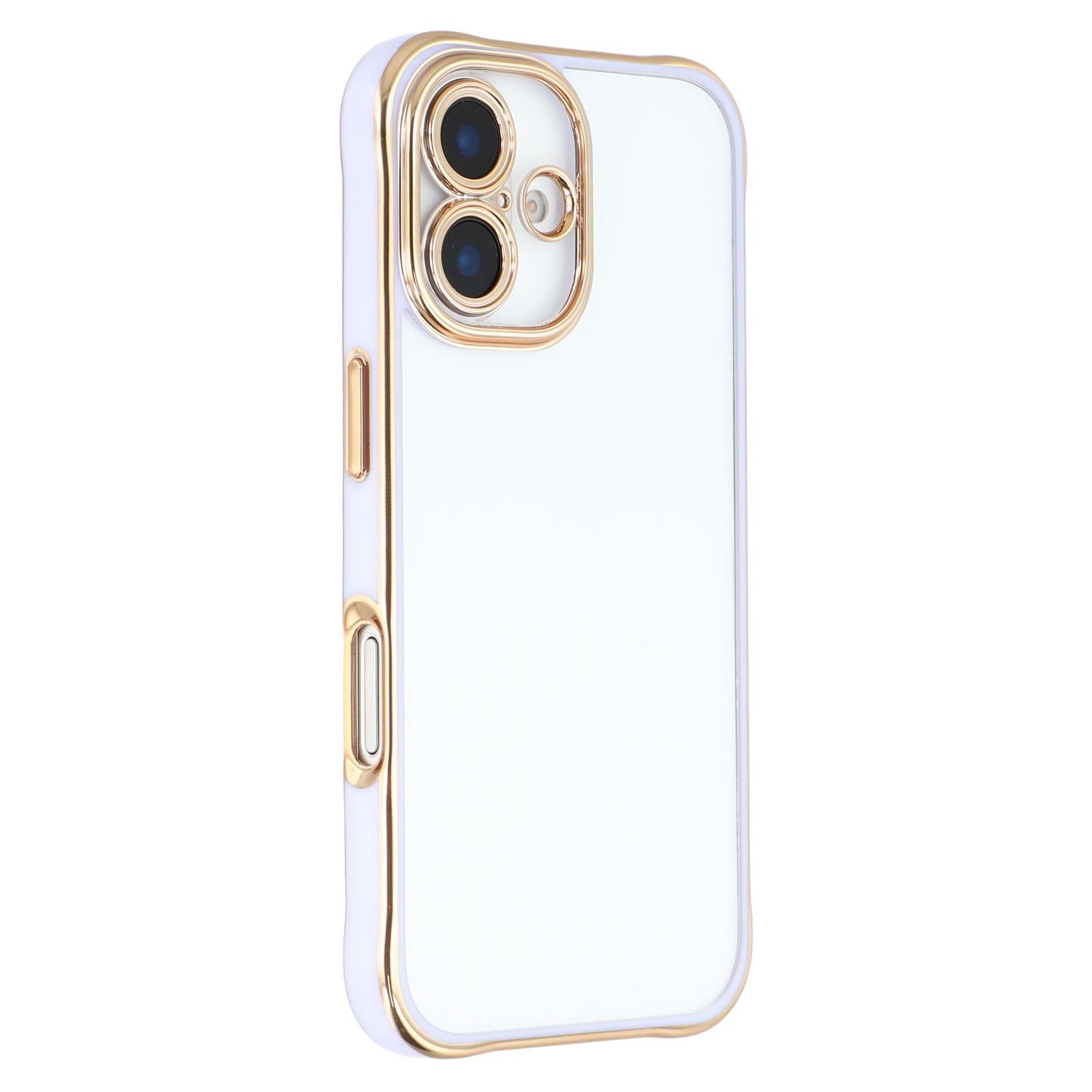 

For iPhone 16 Electroplated Case 2.0mm Thick Acrylic TPU Hybrid Shockproof Phone Cover F