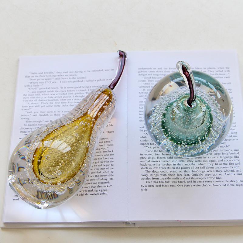 Glass Handicrafts Crystal Apple Glassy Ornaments Transparent Pear Decorative Figurines Home Decoration Accessories