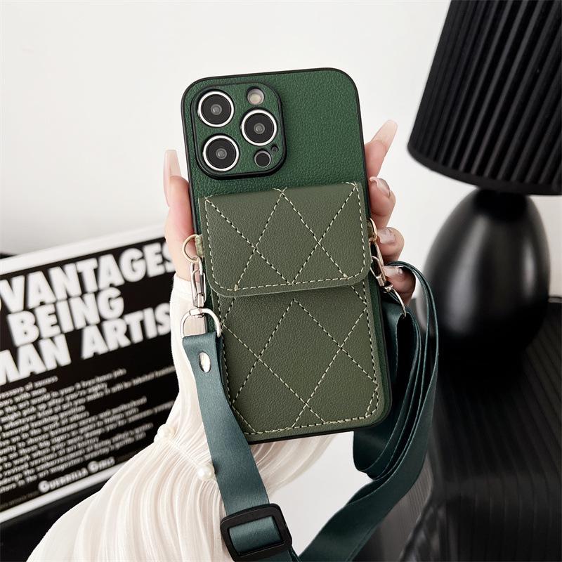 iPhone 17 Pro/16 Pro Max/14/13 Crossbody Hülle mit Kartenfächern & Riemen