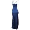 Women Long Bodycon Dress Solid Color Spaghetti Strap Cowl Neck Sleeveless Dress Summer Backless Cami Dress