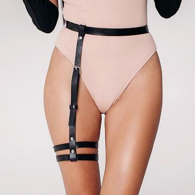 Women's Leather Thigh Garter Belt Leg Harness Punk Leather Harness Gothic Bondage Harness Thigh Women Sexy Lingerie Accessories