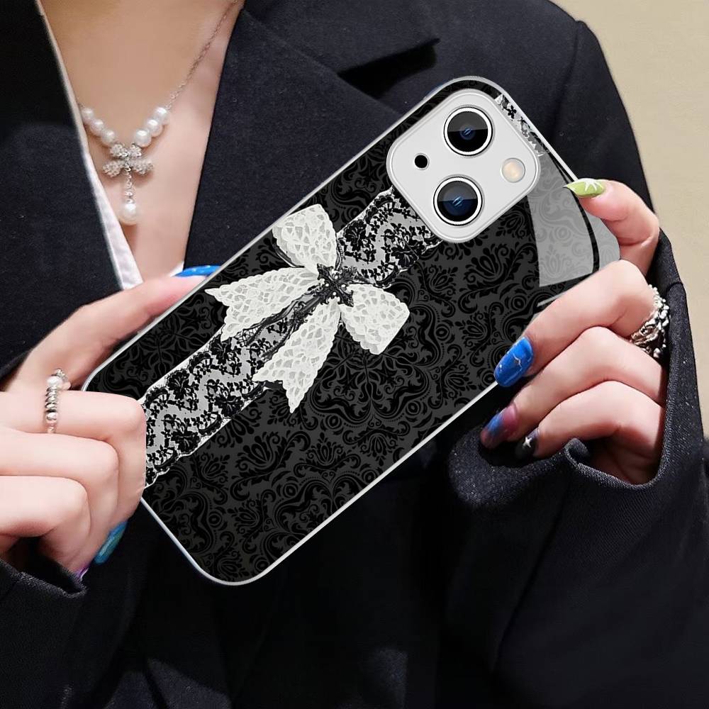 Lace Style Tempered Glass For Iphone 14 13 12 11 Pro Mini XS MAX 14Plus X XS XR Cover