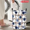 Collapsible Laundry Basket Large Round Waterproof Fabric Hamper Dirty Clothes Storage Bin Toy Organizer with Handles