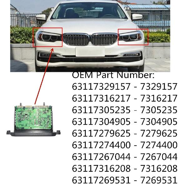 Xenon Headlight TMS Module Unit AFS Control Adaptive 63117316217 Replacement for Series F07 F10 F11 F18 63117329157