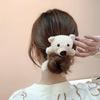 Girls Plush Rabbit Hair Rope Lovely Fluffy Scrunchies Cartoon Bear Elastic Bands