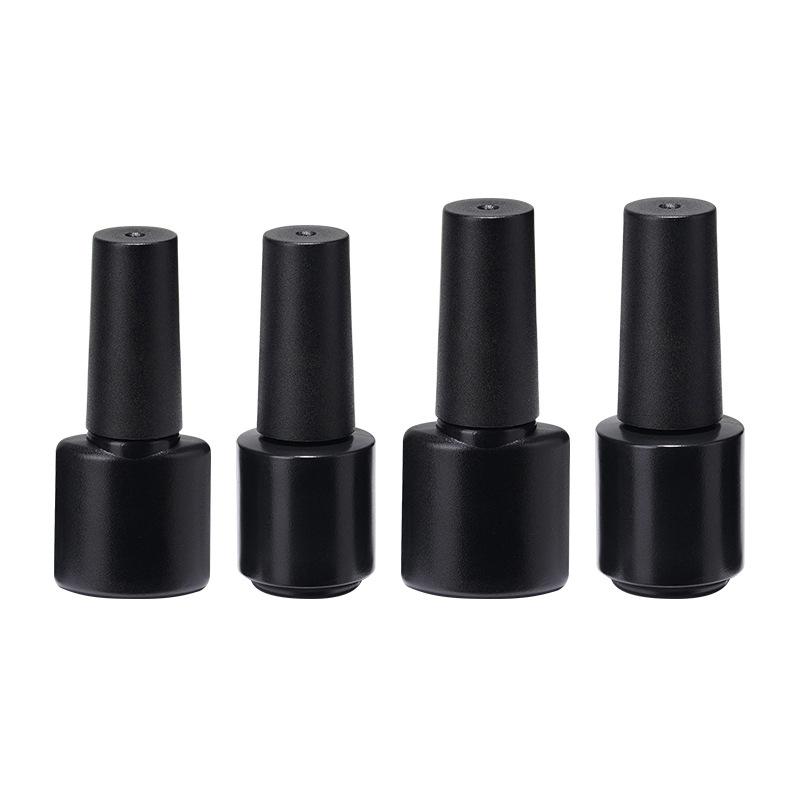Nail Gel Bottle Empty Nail Polish Bottles Black Refillable Bottles With Brush For Travel Portable Cosmetic Containers 6/7/8/10Ml