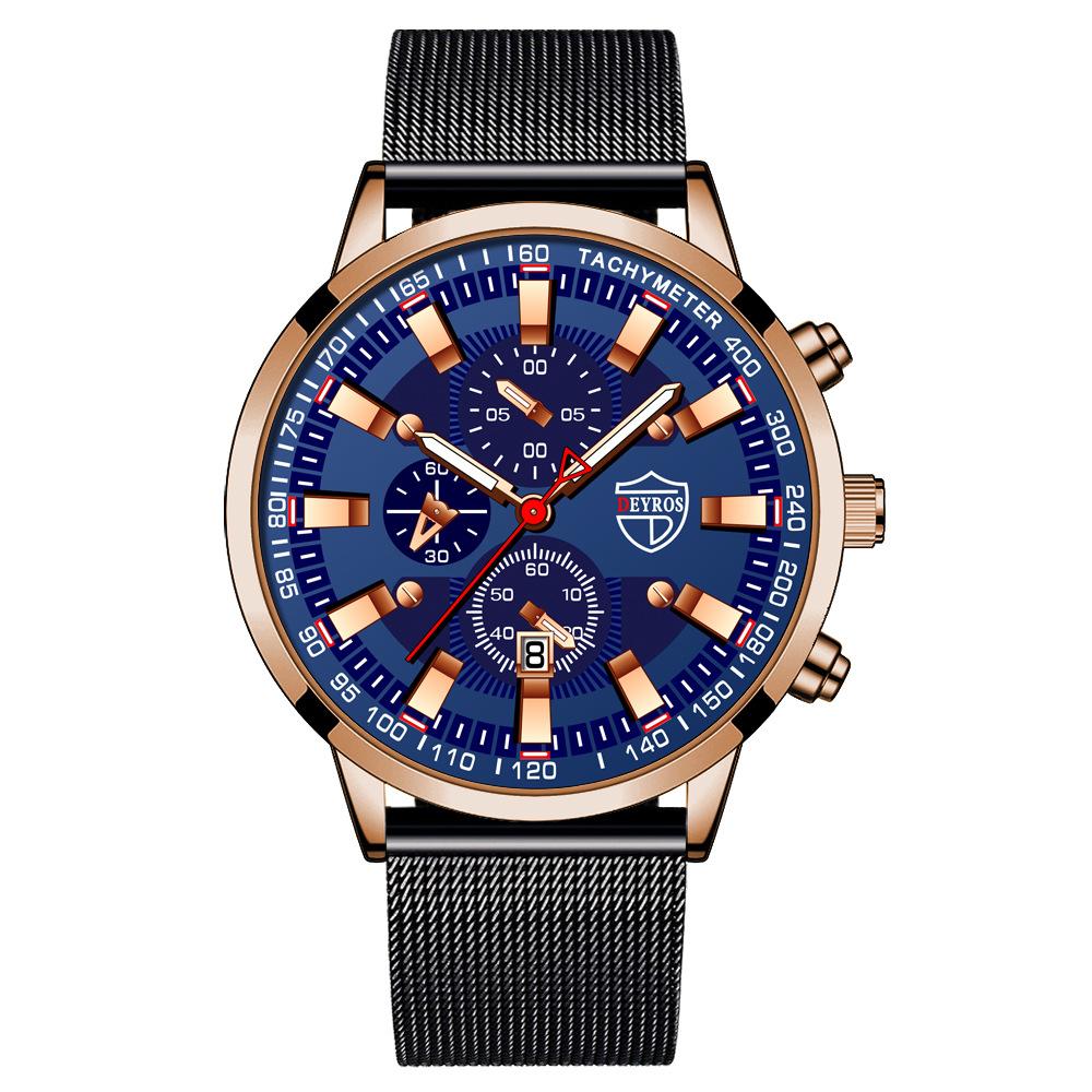 Stainless Steel Strap Watch Men'S Fashion Luminous Calendar Automatic Quartz Watch