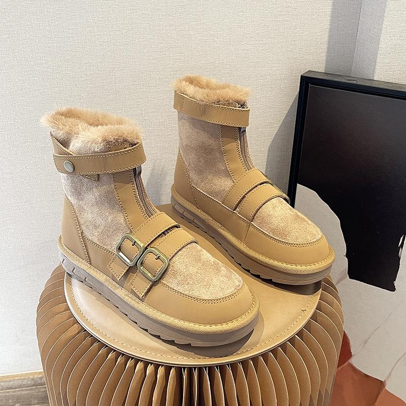 2024 New Fashion Locomotive Snow Boots Winter Warm Boots Flat Shoes Comfortable Boots Warm Wool Boots Large Size Shoes 35-40