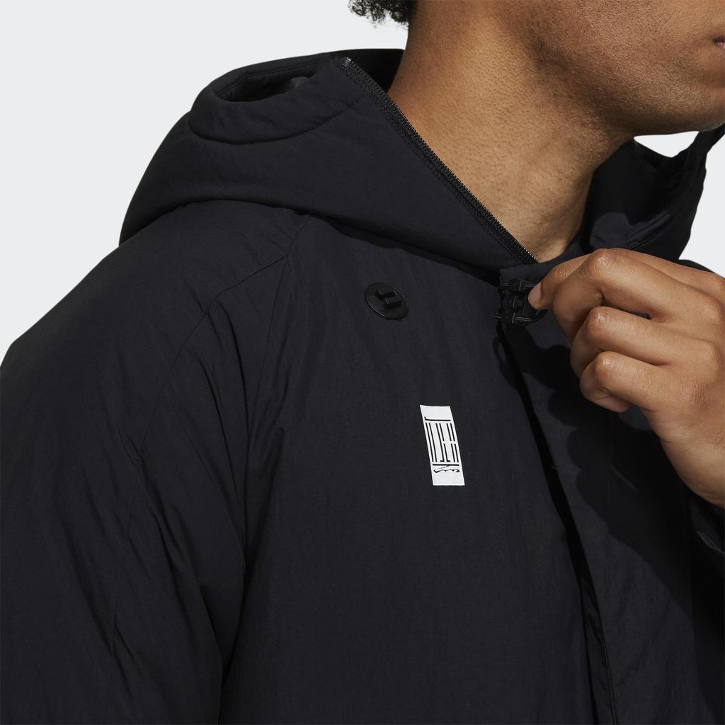 Adidas Wuji Dunjakke Vinter Varm Middels Lengde Hette Yttertøy Menn Yttertøy Svart H23102