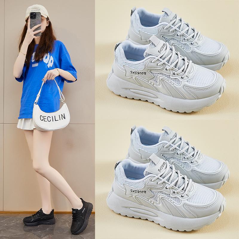 New Dad Shoes for Women In Summer Students Running Sports and Leisure Mesh Breathable Street Shot