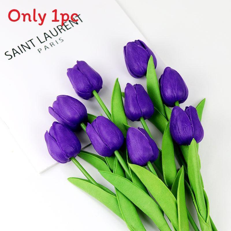 Tulip Pu Artificial Flowers For Wedding Decor Home Styling Props Photo