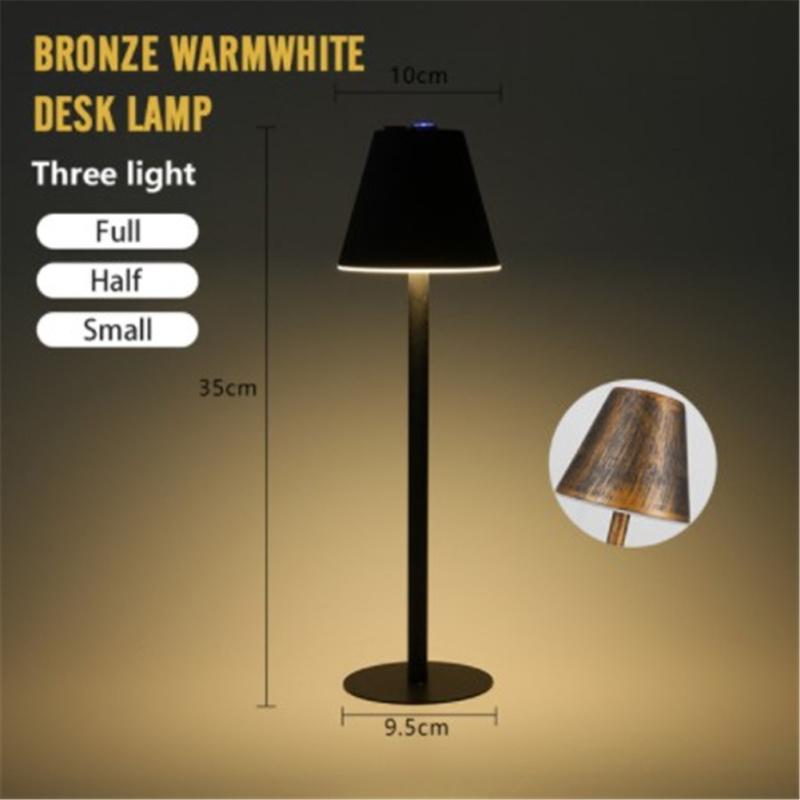 Metal Nordic Style Wrought Iron Table  Lamp Touch Dimming Eye Protective Bar Living Room Bedroom