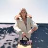 GMXIA Dame Vintage Casual Ensfarget Trykk Høst Vinter Langermet Hettejakker & Kåper