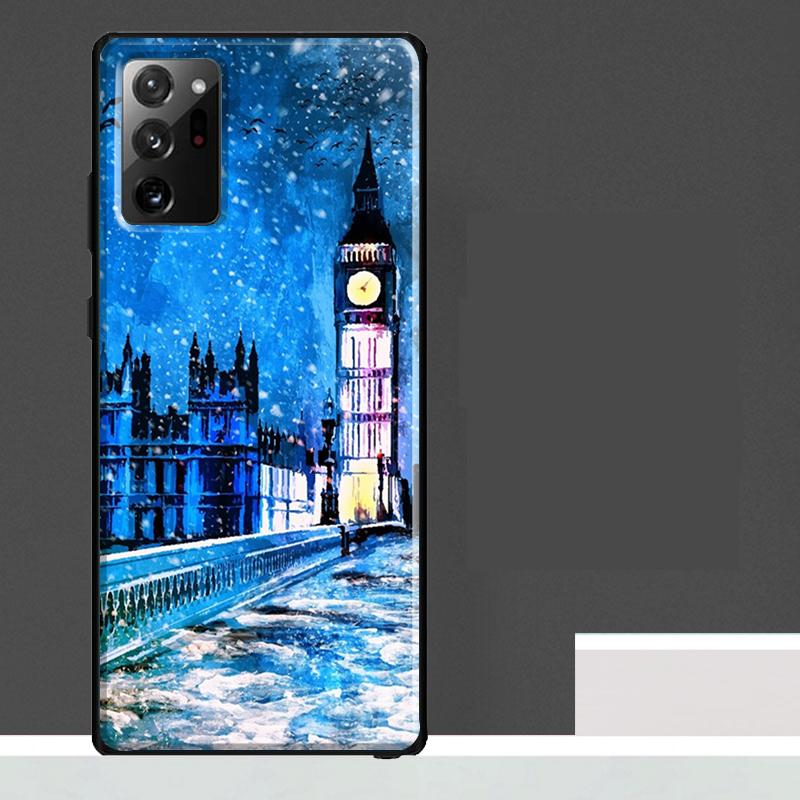 Retro Winter Snow London Case For Samsung Galaxy S23 S24 S25 Ultra S9 S10 S20 S21 S22 Plus S23 FE S25 FE Phone Cover