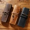 2026 Retro First-layer Cowhide Pen Curtain, Genuine Leather Pencil Case, Simple Literary Pencil Case, Multi-functional Bundle-tired Pencil Case