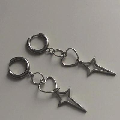 Neue Mode Punk Hohl Liebe Herz Stern Ohrringe Rock Coole frauen Kreuz Ohrringe für Dame Mädchen Geschenke Schmuck