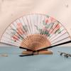 Silk Cloth Dance Hand Fan Bamboo Handle Props Fan Chinese Style Folding Fan  Home Decoration