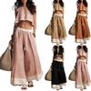 Women's Sleeveless V Neck Top and Wide Leg Pants Set Lightweight Two Piece Outfit Summer Spring Casual Loose Fit