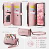For iPhone 15 Case CASEME C39 RFID Blocking Zipper Wallet Stand Leather Cover with Strap