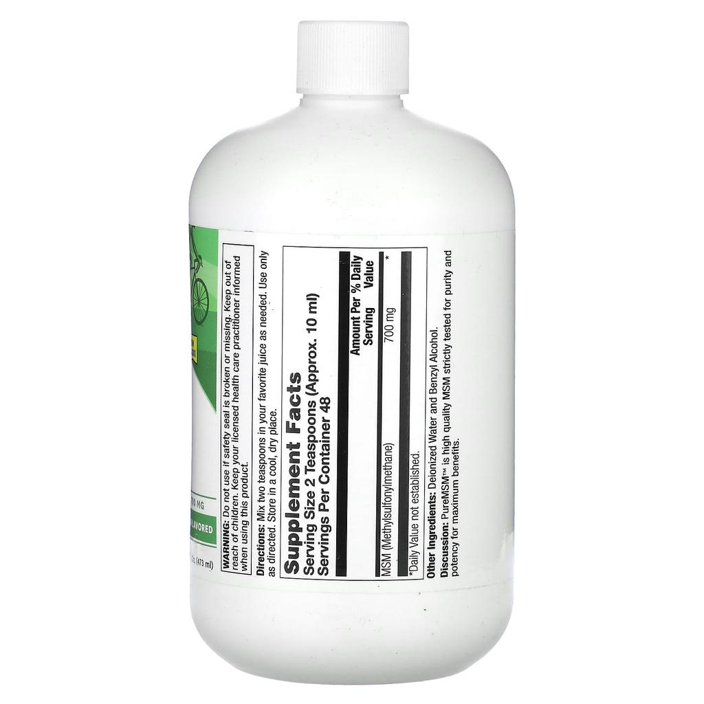 Pure MSM Liquid, Unflavored, 700Mg, 473Ml(16Fl Oz)