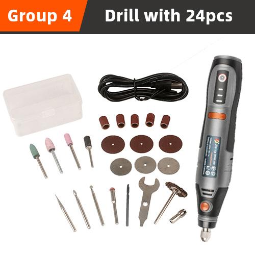 21000rpm USB Cordless Rotary Tool Dremel Mini Drill Engraving Pen Electric USB Mini Wireless Drill with Accessories DIY Set