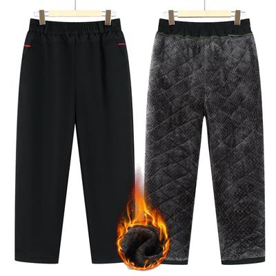 Middle-aged and Elderly Women's Pants Thickened Thermal Pants Grandma Wearing Cotton Pants Mother Pants Winter Three-layer Padded Velvet Pants