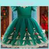 Weihnachts-Prinzessinnenkleid für Mädchen mit ärmellosem Design für die Feierparty