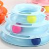 3 Level Cat Toy Tower Tracks Interactive Cat Intelligence Training Amusement Plate Tower Cat Tunnel Tracks Disc Kitten Track Toy