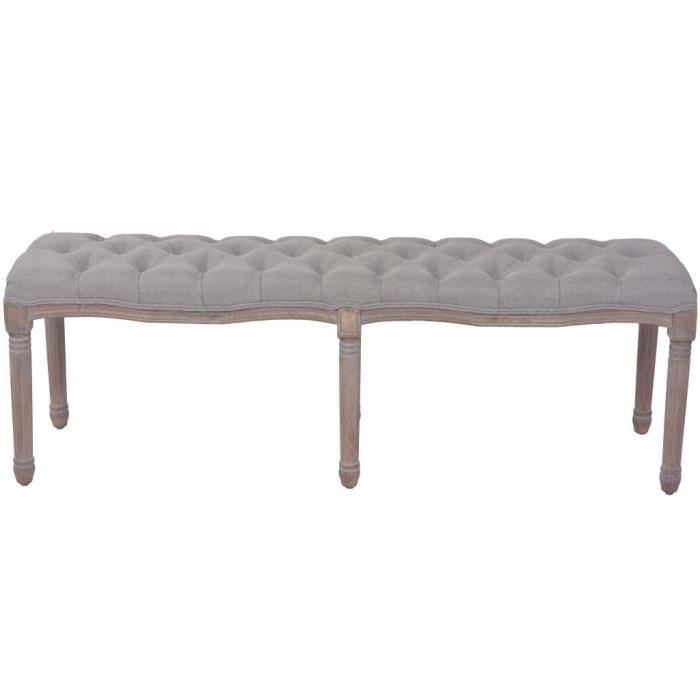VidaXL Banc Lin Bois solide 150x40x48 cm Gris foncé